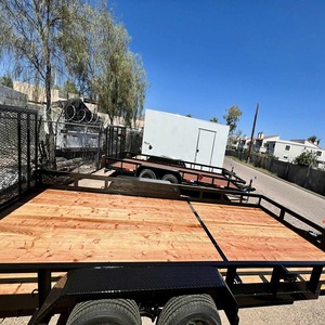 Heavy Duty Flatbed Car Hauler <b>Trailer</b> Steel Cargo Semi <b>Trailer</b> Dual Axle Utility and Equipment Transport <b>Trailer</b> - Product Image 3
