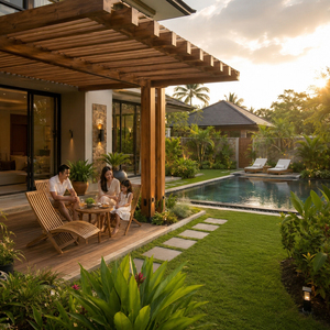 Chaise longue de jardin en teck massif de haute qualité, moderne, résistante aux intempéries, pour la détente en plein air, vente en gros - Product Image 5