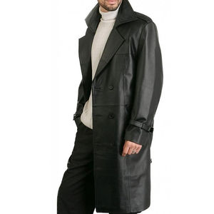 Manteaux en cuir sur mesure pour hommes, coupe classique, avec rembourrage en duvet de canard, anti-rides, haute qualité, prix abordable - Product Image 3