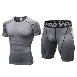 <b>Men's</b> Lightweight Athletic <b>Compression</b> Shorts Set Quick-Drying Yoga <b>Shirts</b> and Shorts Suit <b>for</b> Summer Workouts - Product Image 3