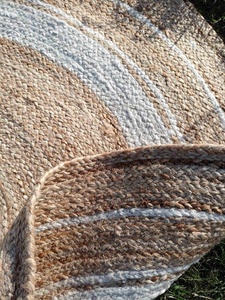 Beau tapis brodé à la main 100% intérieur extérieur décor à la maison lavable Dhurrie bloc motif d'impression pour voiture d'exercice - Product Image 5