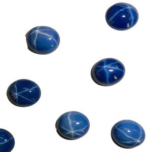 Zafiro Azul Estrella Ovalado de 11x13 mm, 8 Quilates, Creado en Laboratorio, Cabujón Pulido con Efecto de Estrella de 6 Puntas para Joyería - Product Image 3