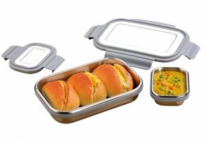 High Stainless Steel <b>Lunch</b> <b>Box</b> Leak-proof 2 <b>Compartments</b> Large Capacity Easy Clean Storage for Everyday Food Use Best Price - Product Image 2