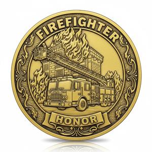 Monedas Conmemorativas de Bombero, Grandes, Económicas, Personalizadas, Bañadas en Oro, con Esmalte Suave, Modernas y Tradicionales - Product Image 3