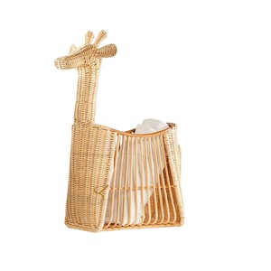 Giraffe Rattan Storage <b>Basket</b> Woven Animal Shaped Toy Organizer Bin Cute Open <b>Weave</b> Safari Nursery Hamper Natural - Product Image 4
