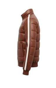 Chaqueta de invierno aislante de cuero genuino refinado que ofrece una calidez estructurada, un interior suave y cómodo, y versatilidad para el clima frío. - Product Image 4