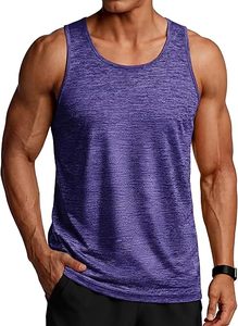เสื้อกล้ามคอกลมสีฟ้าอ่อนพิมพ์ลายสำหรับผู้ชาย ผ้าโพลีเอสเตอร์ 100% ระบายอากาศได้ดี เป็นมิตรกับสิ่งแวดล้อม ย้อมสีแบบ Garment Dyed สปอร์ต ทอแบบแห้งเร็ว - Product Image 1