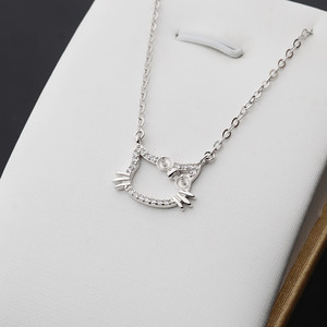 Pendentif en argent S925 Jian, collier pour femme avec chaton, ensemble de 4 à 5 perles, chaîne claviculaire, accessoire fin, pendentifs, breloques, bijoux DIY 349 - Product Image 1