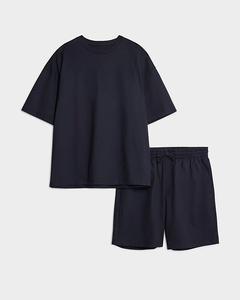 Ensemble de survêtements décontractés personnalisés pour l'automne, ensemble court 2 pièces, t-shirt à manches courtes pour femme, ensemble de shorts pour homme, unisexe, en fibre de bambou, polaire, séchage rapide - Product Image 4