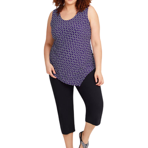 Camiseta sin Mangas Casual de Jersey para Mujer Talla Grande, Diseño Sólido en Varios Colores Brillantes, Cuello Redondo - Product Image 3