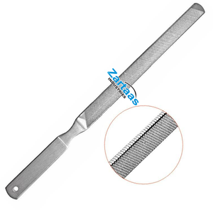 Lime à ongles en acier inoxydable de haute qualité, 18 cm, quatre faces, avec ou sans trou dans la poignée, pour la manucure - Product Image 5