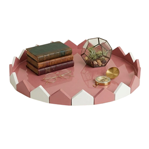 Plateau de service ottoman laqué coloré esthétique en gros, plateaux à café et à thé minimalistes, décoration créative personnalisée pour la maison Vietnam - Product Image 1