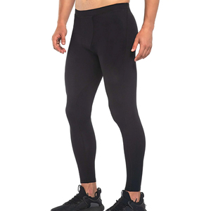 Leggings Deportivos Largos de Tela Elástica Suave Personalizados 2026, Ropa de Gimnasio Personalizada para Hombre, Leggings de Compresión Ajustados Negros - Product Image 1