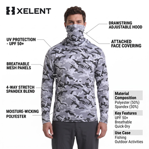Dropshipping Personnalisé Faible MOQ Impression Numérique Respirant Séchage Rapide Spandex/Polyester Performance Homme Adulte 160g UPF 50 Pêche - Product Image 5