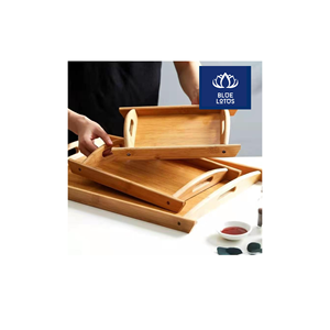 Plateau en bambou écologique, pur et naturel, excellent rapport qualité-prix, idéal pour le petit-déjeuner, la présentation et le service du café. - Product Image 1