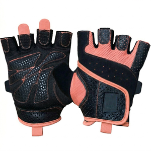 Gants de musculation unisexes en cuir à demi-doigts avec support de poignet réglable pour la gym et le fitness - Product Image 1