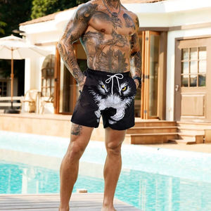 Shorts de bain unisexes pour hommes, tissés, séchage rapide, imprimé floral, longueur genou, légers, résistants à l'eau, avec cordon de serrage - Product Image 1