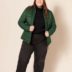 Veste courte matelassée pour femme, vêtement d'extérieur chaud avec fermeture éclair intégrale et rembourrage doux, veste tendance pour un usage quotidien - Product Image 2