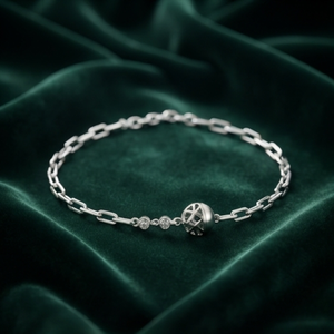 DIVYORO MOSAIC ORB MINIMALIST สร้อยข้อมือโซ่และลิงค์สำหรับผู้หญิงเงิน 925 - Product Image 3