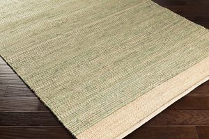Tapis rayé fait main en jute et chanvre 100% naturel – Tapis bohème tissé à la main respectueux de l'environnement pour le salon - Product Image 5