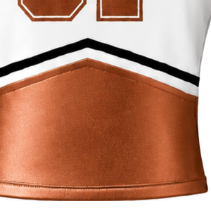 Haut d'uniforme de cheerleading en cuivre métallisé sans manches, col en V, pour performance de danse, tenue de sport athlétique pour équipe - Product Image 6