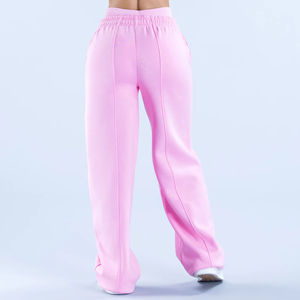 2026 High Waist <b>Women</b> Wide <b>Leg</b> Sweatpants Casual Pink Trousers Streetwear Oversized <b>Straight</b> <b>Leg</b> <b>Joggers</b> Sporty Fleece Pants - Product Image 4