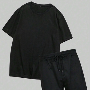 Ensemble d'été sans manches pour homme, chemise à manches courtes et short en coton, deux pièces, mode décontractée, ensemble chemise et short d'été - Product Image 5