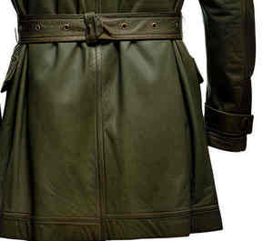 <b>Womens</b> Genuine Sheepskin Leather Trench Coat Slim Double Breasted Belted Long Winter <b>Jacket</b> With Pockets - Product Image 5
