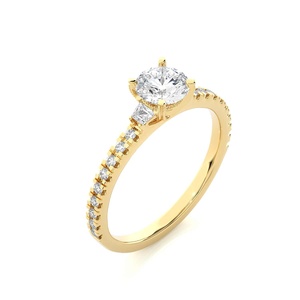 แหวนทองแข็ง10K-22K สำหรับผู้หญิงสำหรับงานแต่งงานแหวนเพชร CVD ตัดสวยงาม - Product Image 2