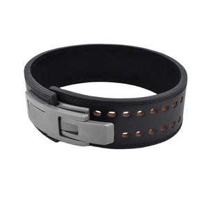 Cinturón de Levantamiento de Pesas Unisex de Alta Resistencia, Personalizado, de Cuero Vacuno con Forro de Gamuza, Cierre de Palanca, Antideslizante, Calidad Premium - Product Image 4