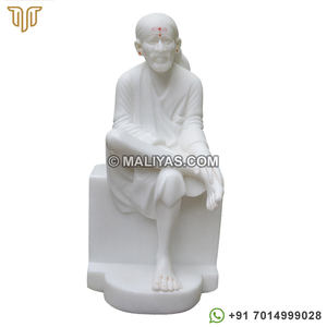 Statue de Sai Baba en marbre blanc |   Idole en marbre artisanale de Shirdi Sai Baba pour le temple et la maison – MALIYAS - Product Image 1