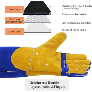 Hand Protection Wear Premium Quality New Arrival Customized Made OEM ODM Service With Own Logo Print Two-Tone Welding <b>Gloves</b> - Product Image 3