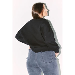 OEM Oversized French Terry 100% Cotton <b>Women's</b> Sweatshirt Custom 3D Embroidery Front Sports Crewneck <b>Baggy</b> <b>Jumper</b> - Product Image 6