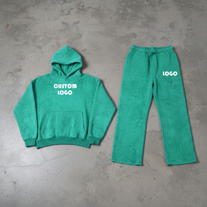 Ensemble de survêtement pour femme, très vendu, respirant, en coton épais, avec sweat à capuche oversize et pantalon de survêtement, pour la gym et la course - Product Image 3
