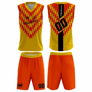 ชุดบาสเก็ตบอลแบบกำหนดเอง เสื้อและกางเกงขาสั้น คุณภาพพรีเมียม ผลิตจากโพลีเอสเตอร์ 100% แห้งเร็ว ระบายอากาศได้ดี รับผลิตแบบ OEM ODM - Product Image 1