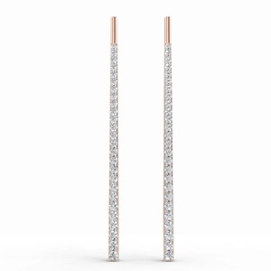 Pendientes de barra con diamantes cultivados en laboratorio certificados por IGI, oro amarillo/blanco y rosa de 9 quilates, pendientes lineales minimalistas para mujer - Product Image 1