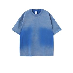 เสื้อยืดคอกลมสไตล์ใหม่ลำลองสำหรับผู้ชาย เสื้อยืดซันเฟด วัสดุผ้าฝ้าย 100% - Product Image 1