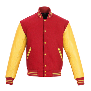 New Fashion Factory Price Leather Versity <b>Jackets</b> Full Sleeves Custom Leather Versity <b>Jackets</b> Letterman Wool Leather <b>Jackets</b> - Product Image 1