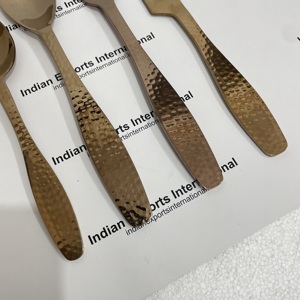 ENSEMBLE DE COUVERTURES, Ensemble de couverts en laiton massif martelé |   Ensemble de couverts en laiton de luxe IEI - Product Image 4