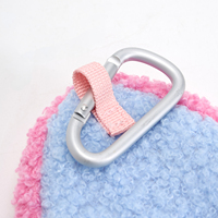 Porte-monnaie miniature en laine d'agneau avec fermeture éclair, couleur personnalisée, logo personnalisé, design tendance, unisexe, 2 pouces, 40 g, léger