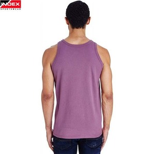 INDEX Men's Solid Color O-Neck Knitted <b>Tank</b> <b>Top</b> <b>Purple</b> Casual Sporty Fit Gym Wear - Product Image 5