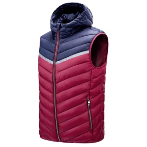 Gran oferta, chaqueta acolchada de invierno de talla grande para hombre, capucha con decoración de piel, cierre de cremallera, chaleco sin mangas acolchado negro impermeable - Product Image 1