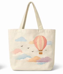 Sac de plage en toile imprimé personnalisé avec poignée d'épaule naturelle, logo personnalisé brodé, sac de shopping rayé - Product Image 5