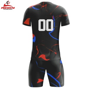 Uniforme de football personnalisé pour hommes de haute qualité à manches courtes respirant pour l'été 100% polyester Protection UV Séchage rapide Anti-bactérien - Product Image 4