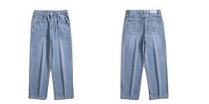 Jean large et droit décontracté pour homme, pantalon oversize unisexe, streetwear ample en denim vintage - Product Image 3