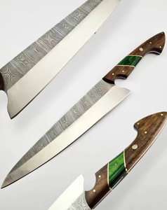Couteau de cuisine artisanal Premium LEGACY BLADES, acier à haute teneur en carbone, style japonais, manche en bois, finition haute brillance, compatible lave-vaisselle - Product Image 1