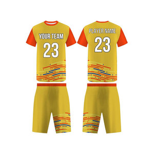 Ensemble de maillots de basket personnalisés, col en V, sans manches, impression sublimée, jaune et rouge, vêtements d'équipe unisexes, vêtements de sport respirants en maille pour adultes - Product Image 2