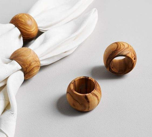 Handcrafted Round Shape Wood Napkin Ring Exclusive Quality Wooden & Golden Color <b>Tissue</b> Ring - Product Image 2