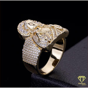 Anillo Religioso de Plata de Ley 925 Premium con Diamante Cultivado en Laboratorio y Piedra Brillante para Minoristas de Joyería - Product Image 3