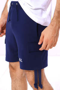 Men's Black Quick Dry Athletic Shorts <b>Elastic</b> Waist Solid Color Casual Short Length with Logo on Hem - Product Image 3